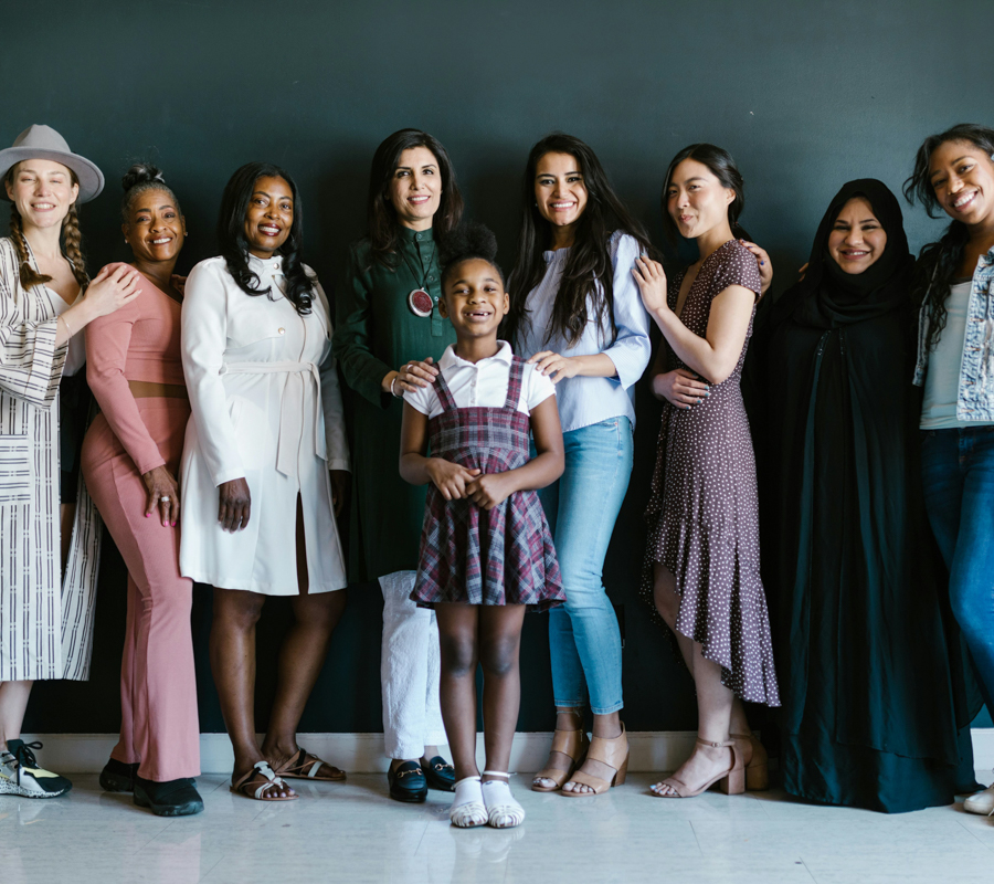 Group of diverse women posing for a photo