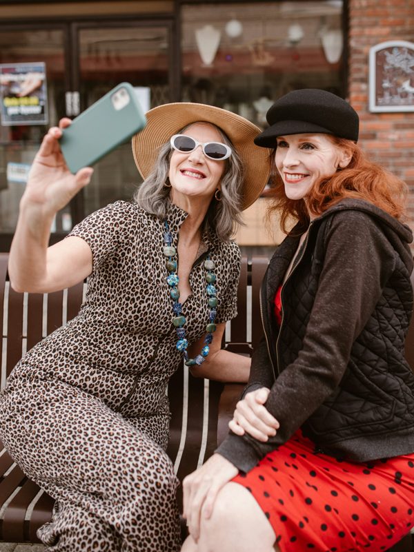 Two Older Women Taking a Selfie